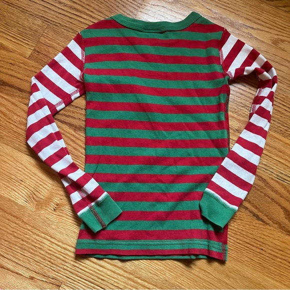 Hanna Andersson red and green and white striped pajama top size 120 cm / US 6-7 - Picture 3 of 4